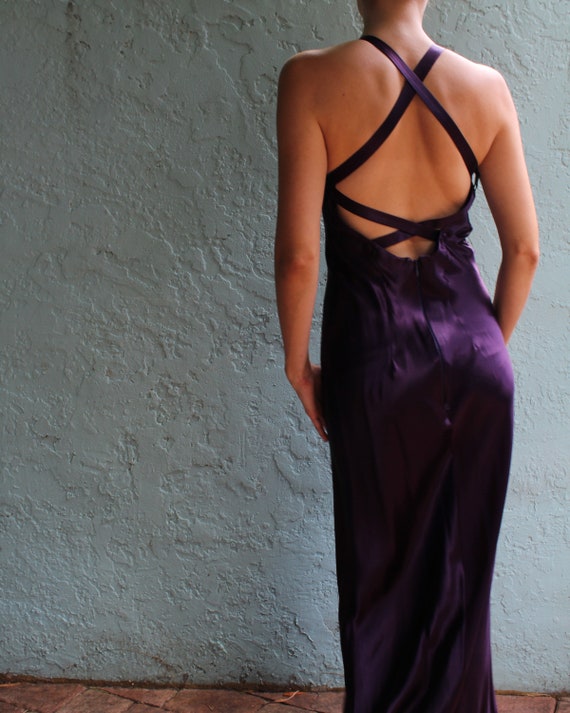 90s Elegant Purple Dress - image 3