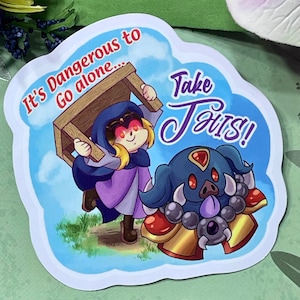 C&#39;est dangereux d&#39;y aller seul, prenez ce sticker vinyle pour jeu vidéo