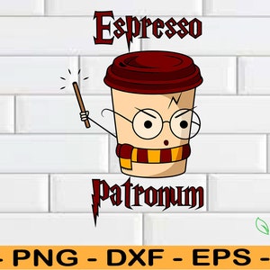 Espresso Patronum Svg: Kawaii HP Fan, Potterhead Gift (Digital Cut File)