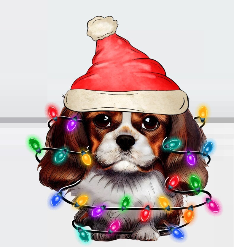 Christmas PNG, Christmas Light Dogs, Christmas Fur Friends, Christmas