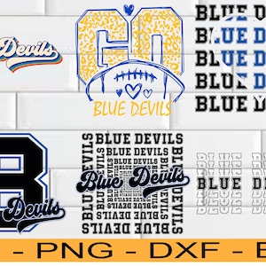 Team Mascot Svg, Blue Devils Team Svg, Blue Devils School Spirit Svg, Retro Design, Blue Devils Football Cheer Svg, Cricut Cut File