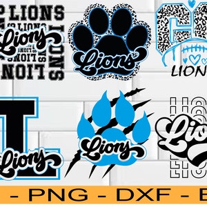 Lions Team Mascot SVG Bundle: Cricut Files (Digital File)