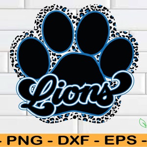 Leopard Lions Paw SVG: Team Mascot, Football Mama (Digital File)