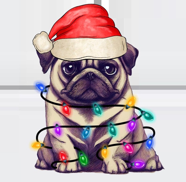 Christmas PNG, Christmas Light Dogs, Christmas Fur Friends, Christmas