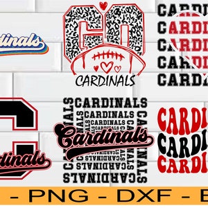 Team Mascot Svg, Cardinals Team Svg, Cardinals School Spirit Svg, Retro Design, Cardinals  Football Cheer, Cricut Cut File, Cardinals Mascot