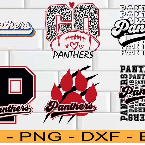 Panthers Paw SVG PNG: Diseño de mascota de porristas (archivos digitales)