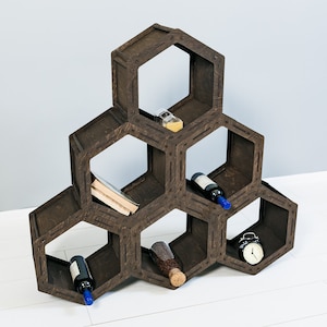 Boekenplank Kleine boekenkast Geometrische planken Honingraatplanken Zeshoekige loftplank Inwijdingsfeest cadeau Open kast