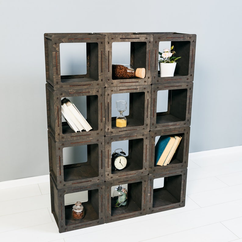 Home & Living Shelving Custom Bookcase Loft shelf Square shelves ...