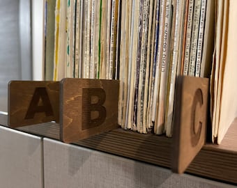Eco Friendly, Custom Book Dividers, Record Storage, Both Sides divider, Bookshelves Organization, Alphabet Dividers