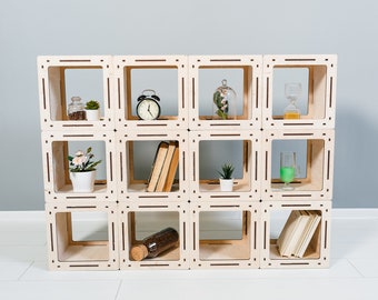 Handmade Bookcase, Reclaimed Wood Bookcase, Wooden Bookcase, Bookcase with Cabinet, Freestanding Bookshelf, Rustic Bookshelf