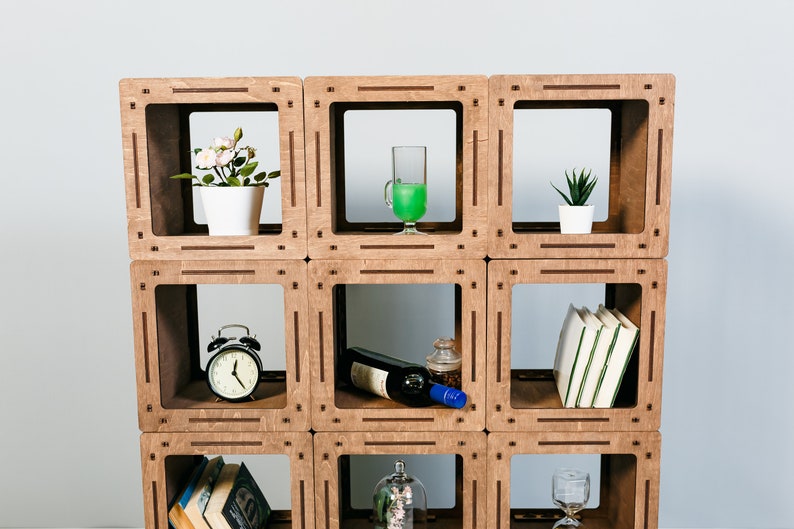 Home & Living Shelving Custom Bookcase Loft shelf Square shelves ...