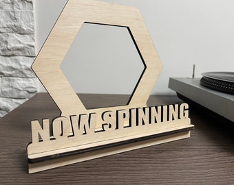 Nu afspelen display stand, Record plank, Display houder voor vinyl platen, Vinyl Mount, Houten Record Stand
