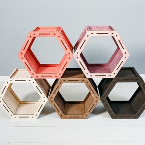 Hexagon Shelves, HONEYCOMB Shelves, Geometric Shelf, wall decor, Bookcase, Floating shelves, Housewarming gift, image 8