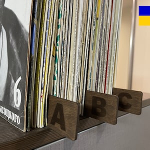 Both Sides Vinyl Dividers, Record Separators, Eco Friendly, Horizontal LP Divider, Book Dividers, Ukrainian shop