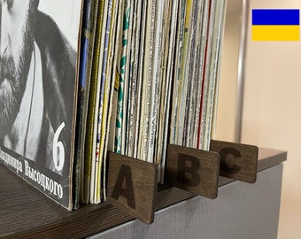Both Sides Vinyl Dividers, Record Separators, Eco Friendly, Horizontal LP Divider, Book Dividers, Ukrainian shop