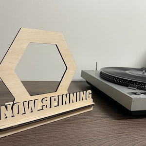 Record Display Stand, Now playing stand, Tabletop LP Display, Now spinning display, record shelf. Ukrainian seller