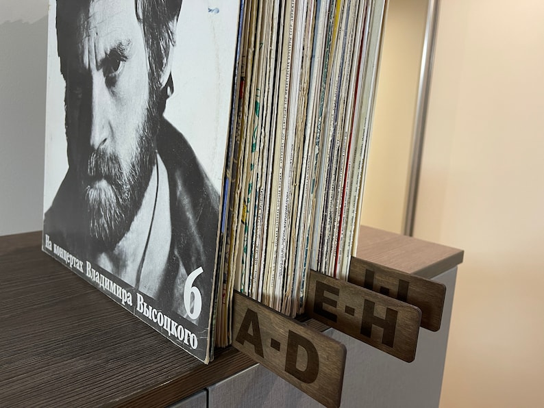 Separadores de discos de vinilo, separadores de discos LP, separadores de género, separadores de libros personalizados, juego de ambos lados, respetuoso con el medio ambiente imagen 6