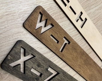 Wooden Record Dividers, LP Separators, Alphabet Dividers, Vinyl Dividers, Set of Horizontal A-Z Dividers