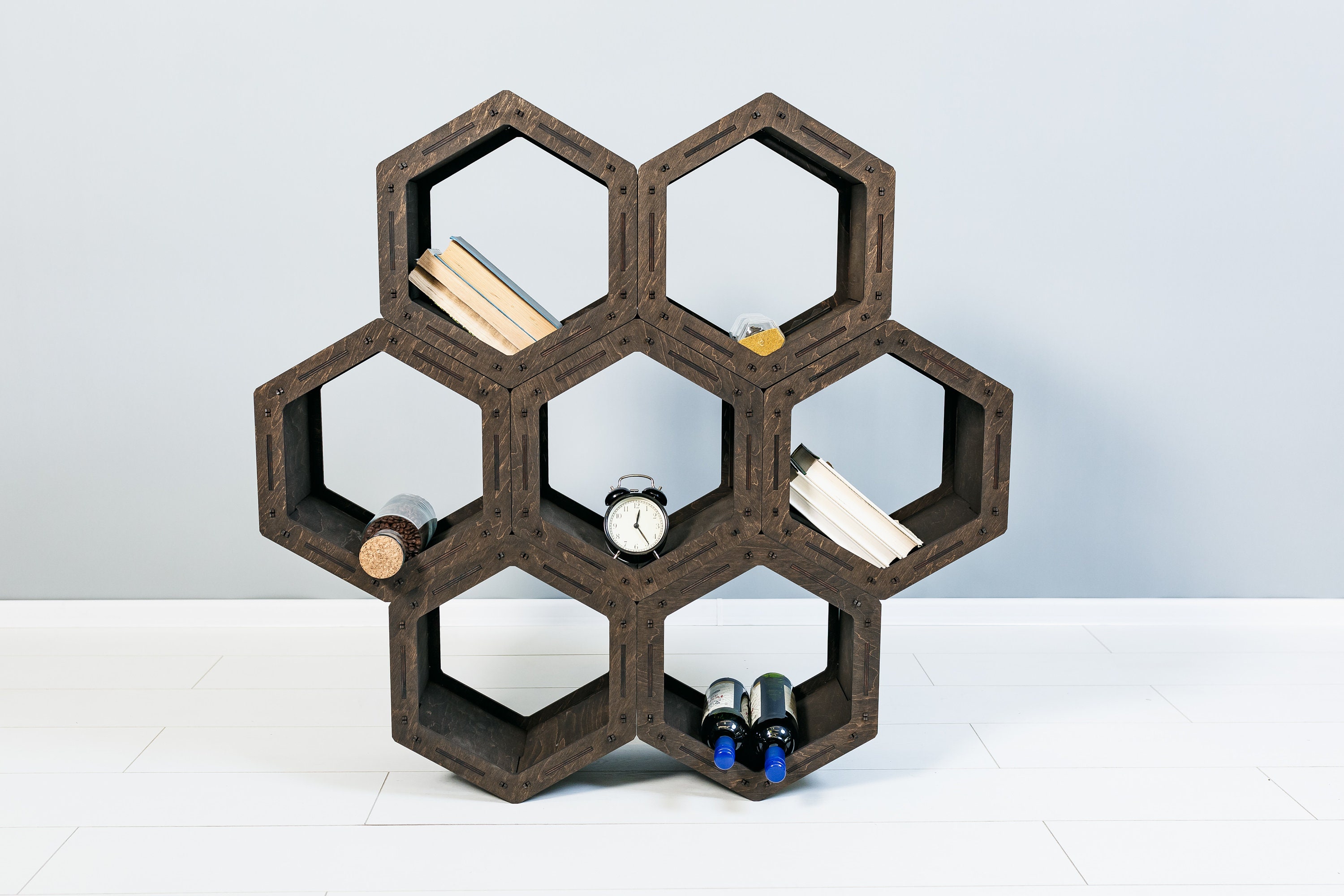 Hexagon Shelves Wall Beehive Bee Shelf Decor Large Etsy