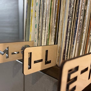 Horizontale Schallplattentrenner, Schallplattentrenner, LP Album Organisation, Buchtrenner, Geschenk für Vinylliebhaber, Alphabet A-Z