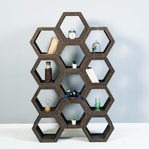 Honeycomb Shelves, Large Set of Hexagon Shelves, For Wall Or Table,  For Home, Handmade Hexagon Shelves, Wooden Shelves