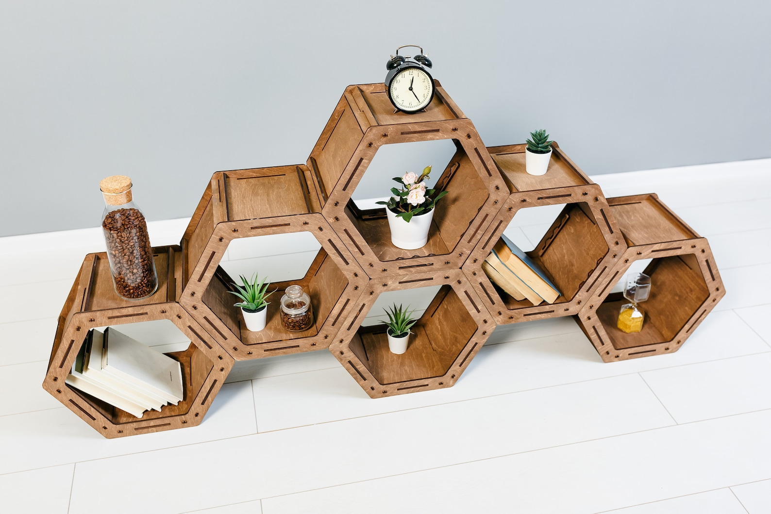 Hexagon Shelves Loft Shelf Geometric Shelves Etsy