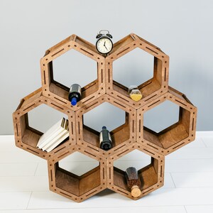 Hexagon Shelves, Floating shelf, Entry shelves, Honeycomb Geometric Shelves, Custom Shelves, Wall or Table Shelves