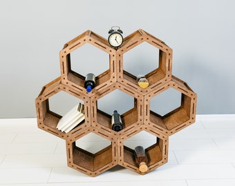 Hexagon Shelves, Floating shelf, Entry shelves, Honeycomb Geometric Shelves, Custom Shelves, Wall or Table Shelves
