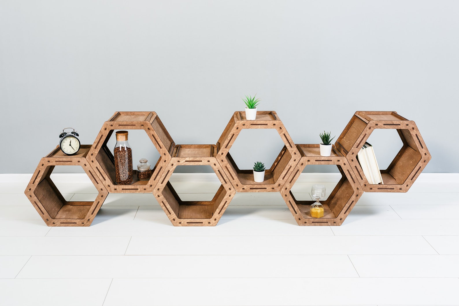 Hexagon Shelves Wall Beehive Bee Shelf Decor Large Etsy