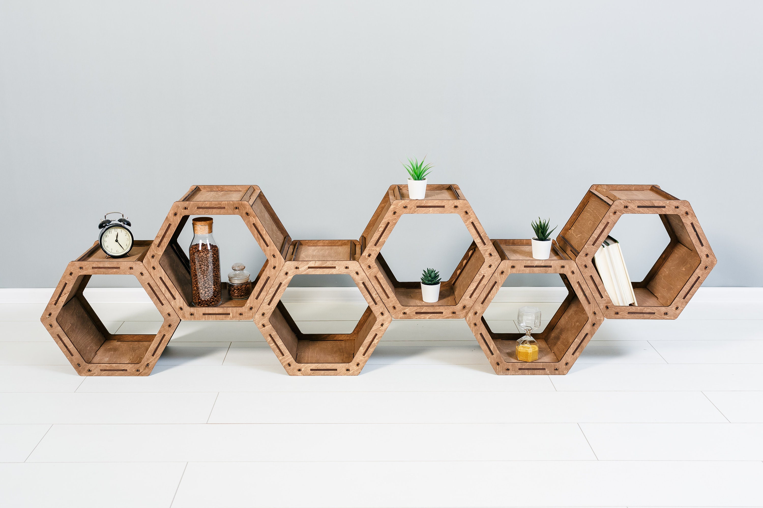 Hexagon Shelves Wall Beehive Bee Shelf Decor Large Etsy