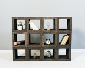 BOOKCASE Handmade, Small bookcase, Custom Bookshelves, Storage Unit, Freestanding Bookshelf, Cube Bookcase, Minimalist Furniture