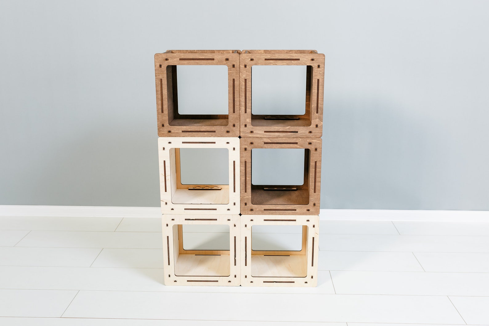 Wood Cube Shelf Set of Custom Shelves Modern Wall Box Etsy