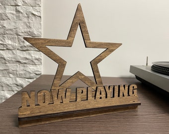 Vinyl Record Stand, Now Spinning, Tabletop Record Display, Stand for Vinyl Records, LP Stand, Now Playing Shelf