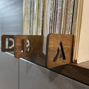Divisores de registros de choupo, ecológicos, organizador de armazenamento de LP, separadores de vinil, gabinete de registro de organização, presente para audiófilos