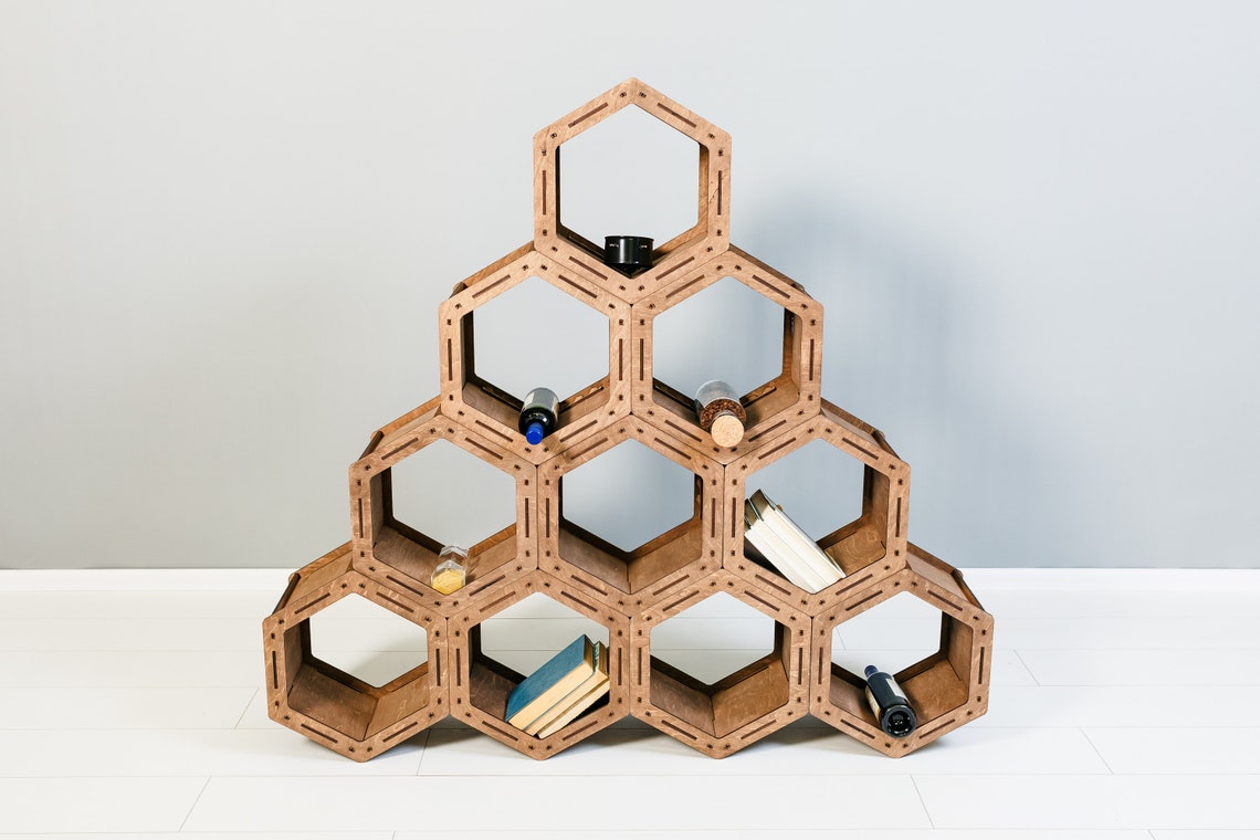 shelves Hexagon Loft shelf Geometric Shelves Etsy