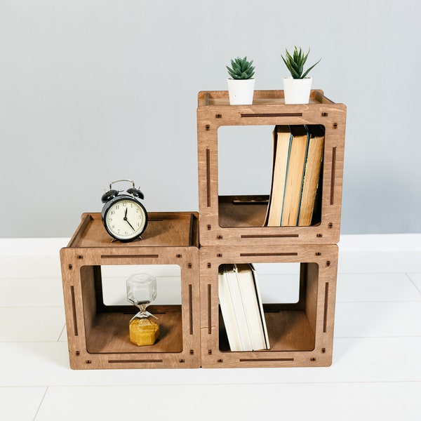 Bookshelves, Square shelves, Geometric Shelves, Custom Bookcase, Housewarming Gift, Modular shelving, Custom shelves