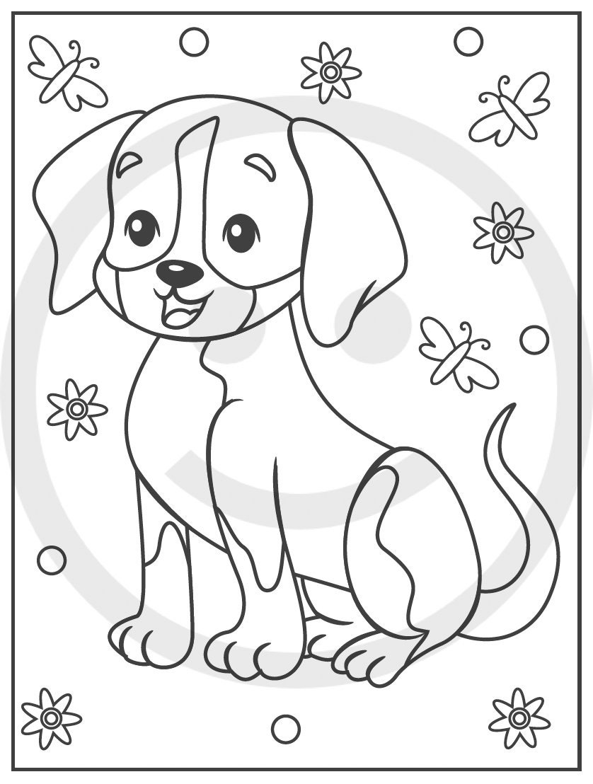 Fur-ever Friends Digital Coloring Book 21 Dog Coloring Pages - Etsy