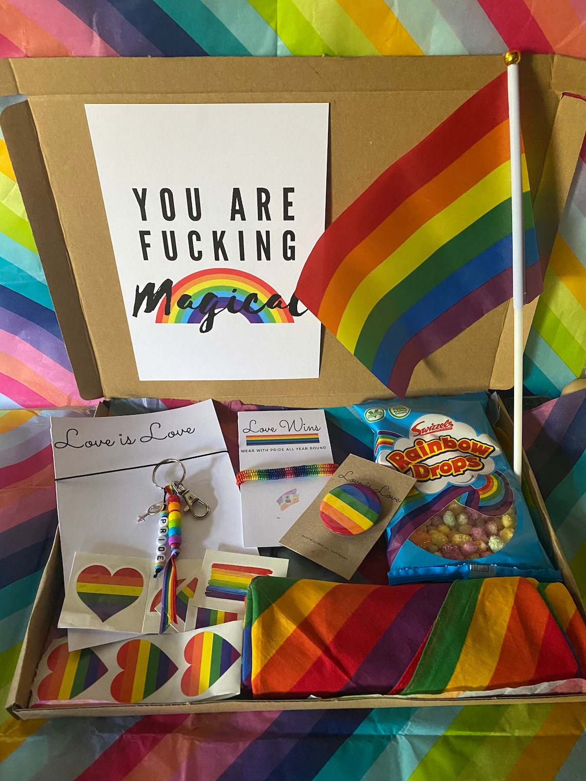 Gay Pride Gift Box Coming out gift LGBTQ Gift Rainbow Etsy