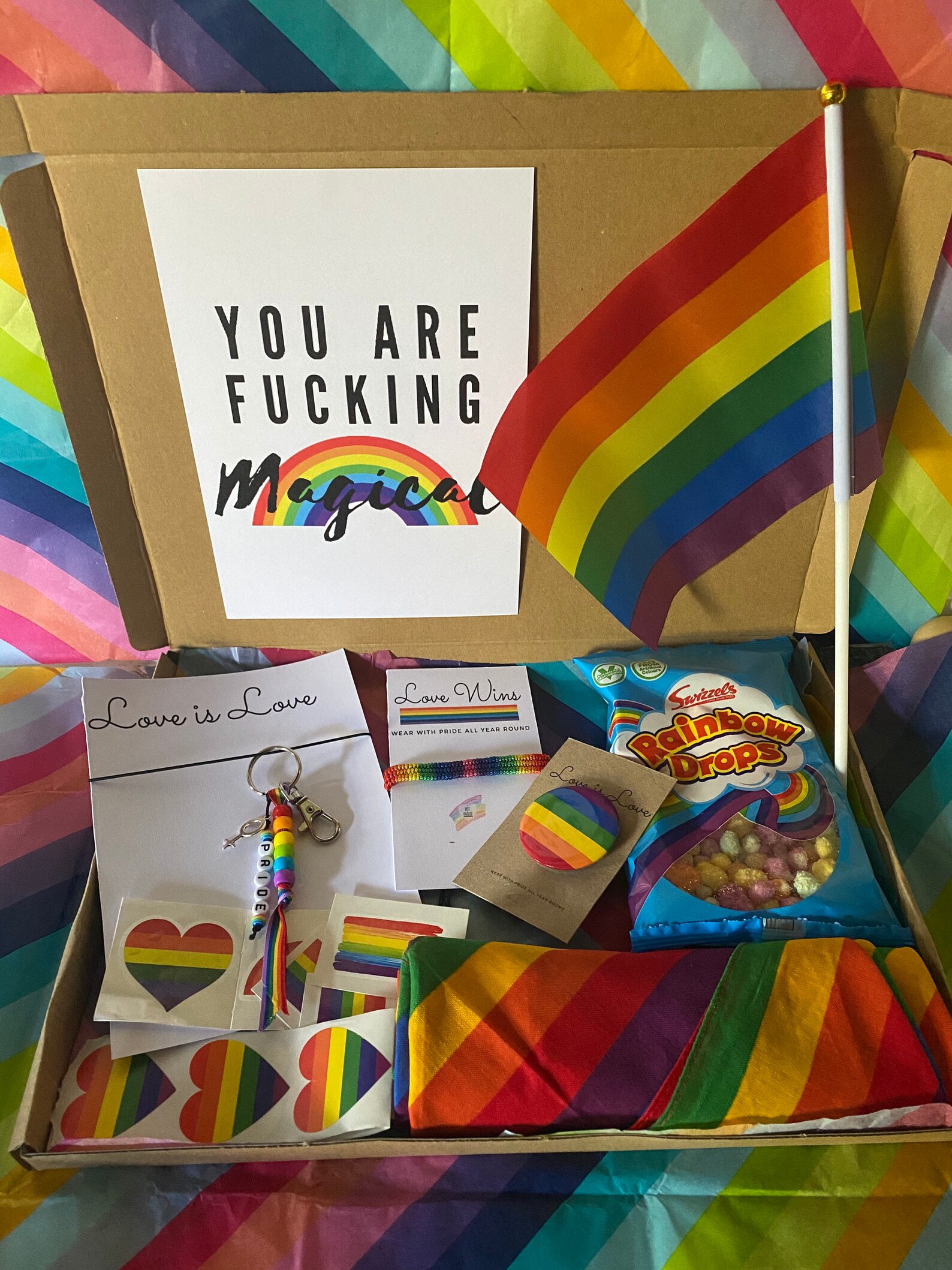 Gay Pride Gift Box Coming out gift LGBTQ Gift Rainbow Etsy