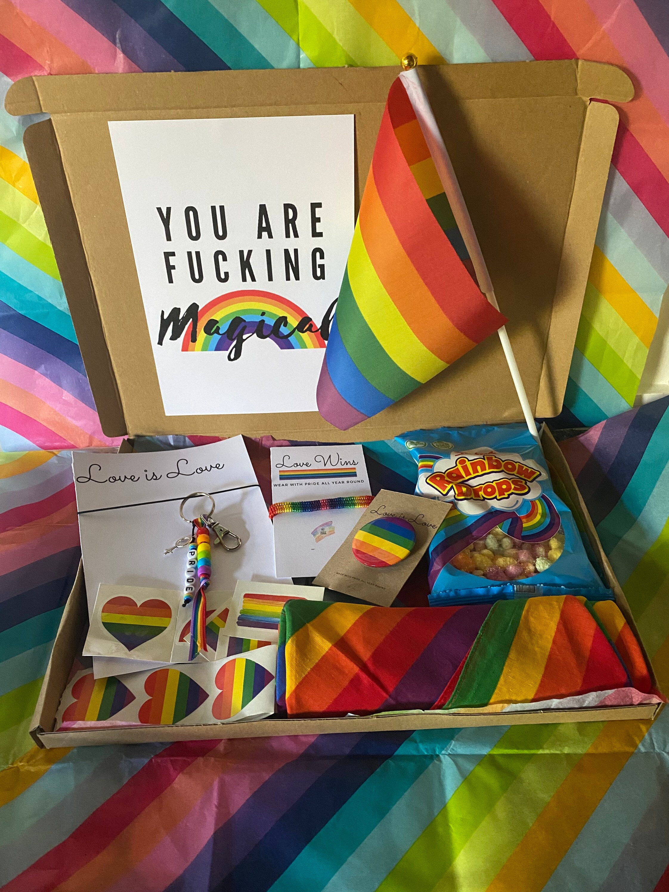 Gay Pride Gift Box Coming out gift LGBTQ Gift Rainbow Etsy