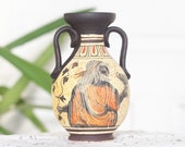 Dionysus God Greek Pottery Terracotta Vase Ancient Greek Amphora, 14cm-5.5in