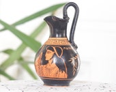 Achilles Greek Pottery Vase Ancient Greek Mythology Ceramic Amphora, 12cm-4.5in