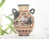 Odysseus Siren Ancient Greek Pottery Vase, 15cm-5.5in