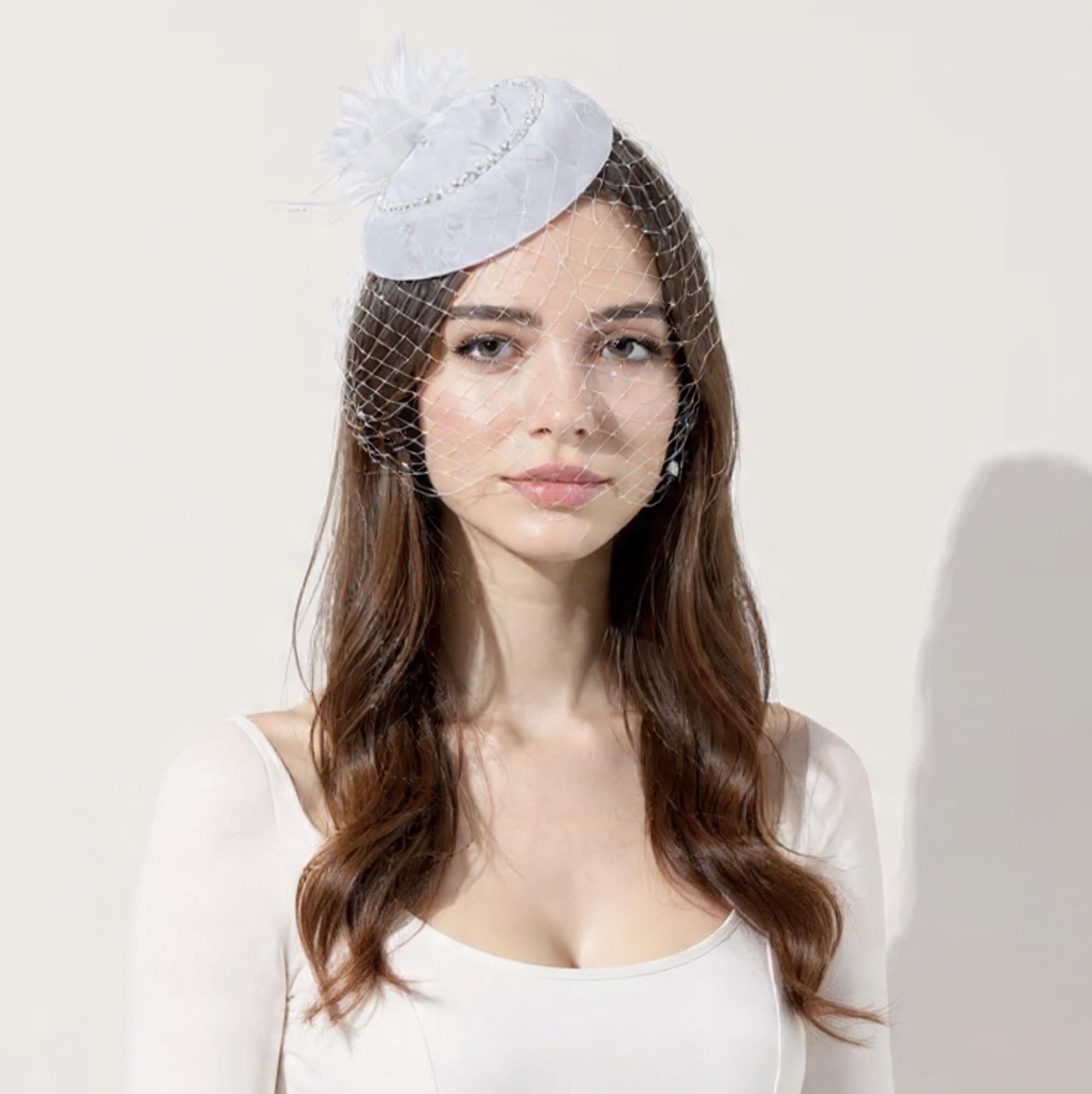 Vintage Gertrude California Womens Ivory Bow Pillbox Fascinator Hat Bridal Pillbox Hat - Ivory Bow | Classic Vintage Elegance main image 3