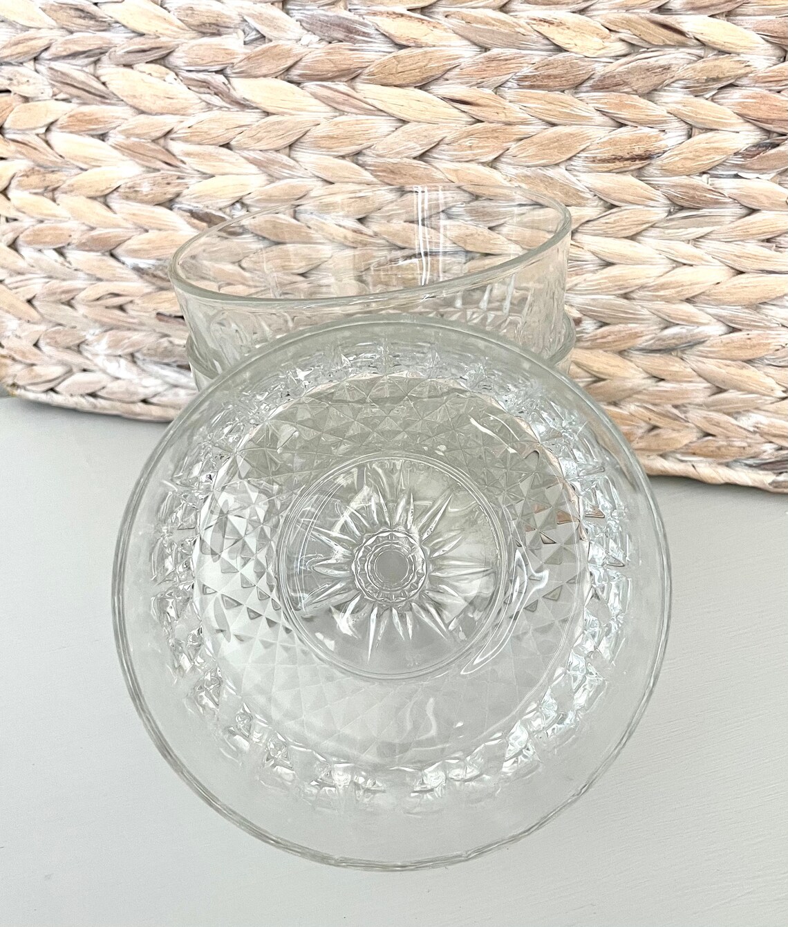 Arcoroc France Starburst Cut Glass Dessert Bowls Etsy