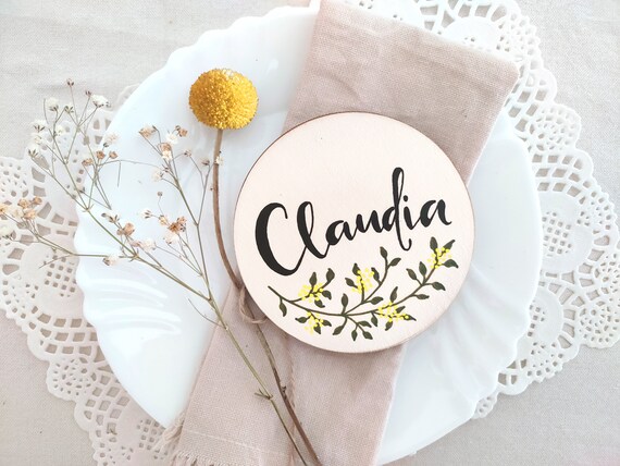 Marcasitios Boda Discos Madera Lettering Pintado a Mano Regalo invitados  Wedding Setting Seating Table Plan Discs Wood Guest Favors -  México