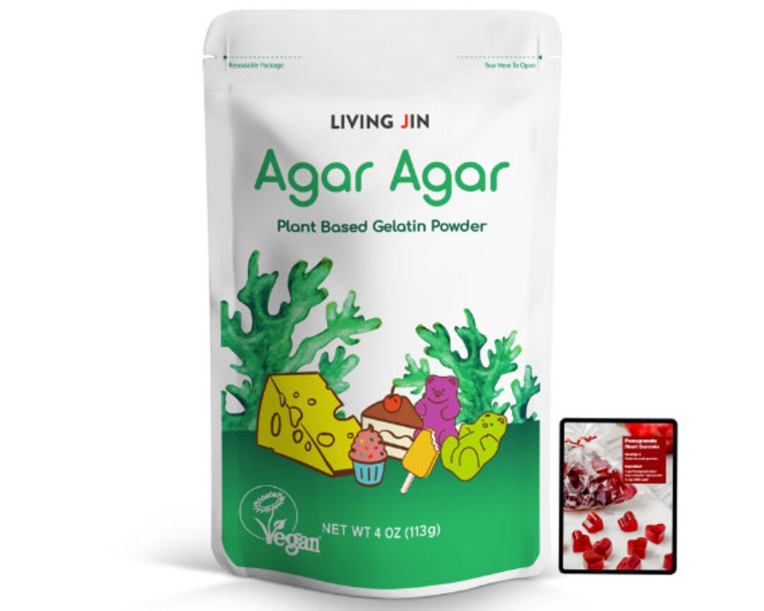 Pure Agar Powder Vegan Gummies, Jam, Pudding, Thickener, Mush Cult, 1