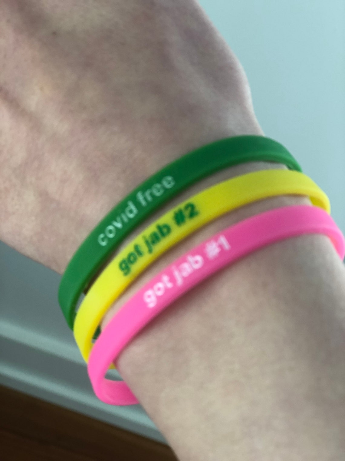 Vaccination Celebration Bracelets Jab One Jab Two and