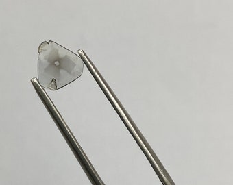 Rare 0.26 ct Natural 6 ray Trapiche Diamond Polki Slice 6.9x7.8x0.5mm, rare gemstone, unique diamond, Trapiche gemstone, Star Diamond