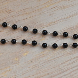 Black Onyx bead bracelet, handmade 925 silver bracelet, gift for her, minimalist design bracelet, adjustable bracelet, statement bracelet image 7